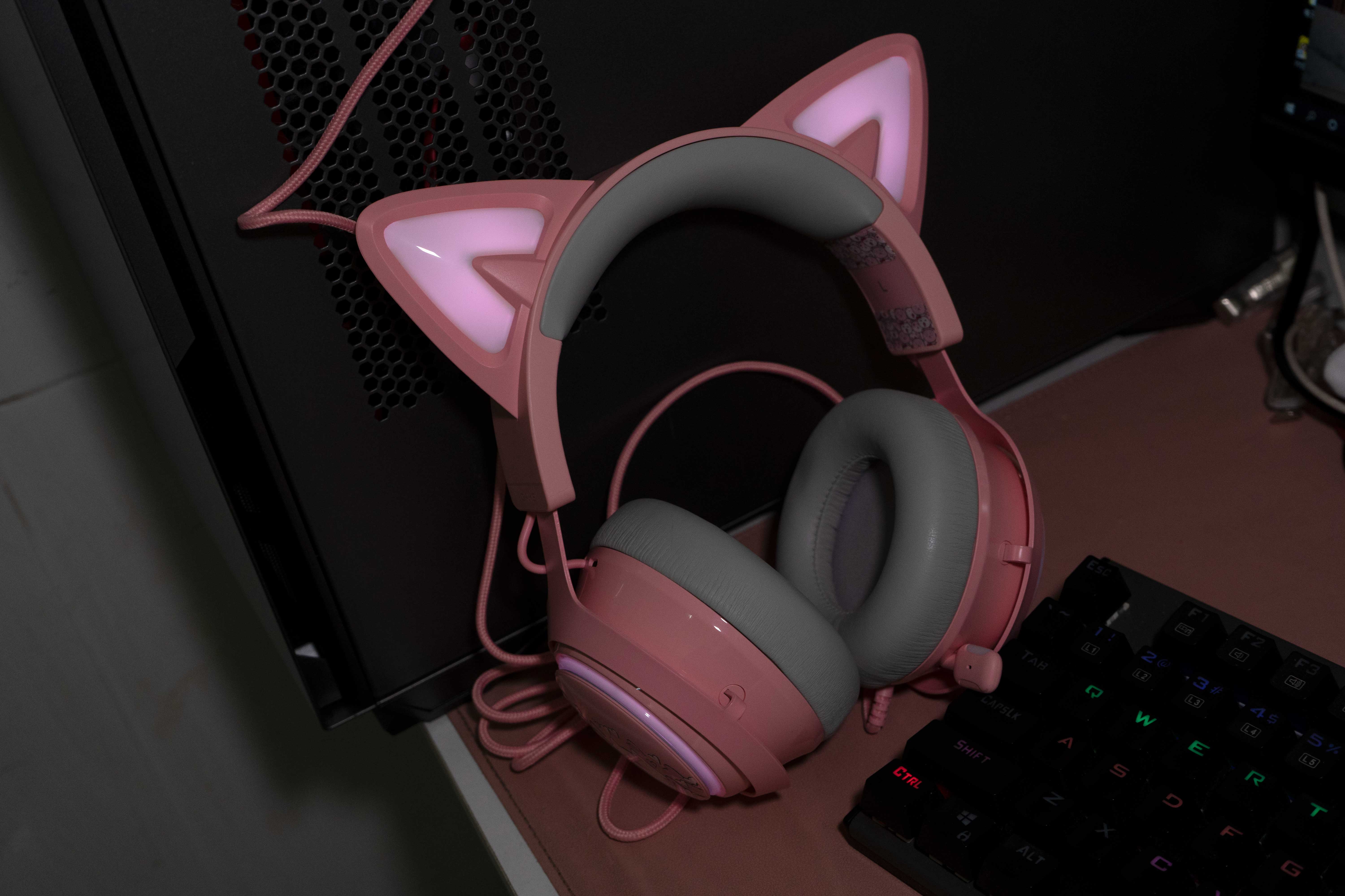 硬派甜心，硕美科粉色猫耳电竞游戏耳机体验