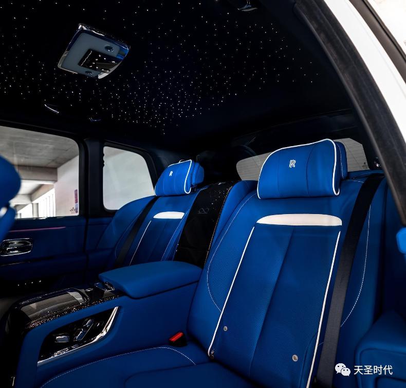 劳斯莱斯库里南蒂芙尼蓝外观,蒂芙尼蓝双拼珍珠白库里南