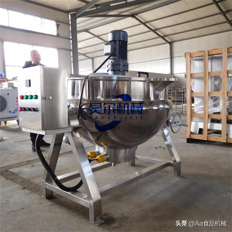 进口带搅拌夹层锅,燃气全自动搅拌夹层锅