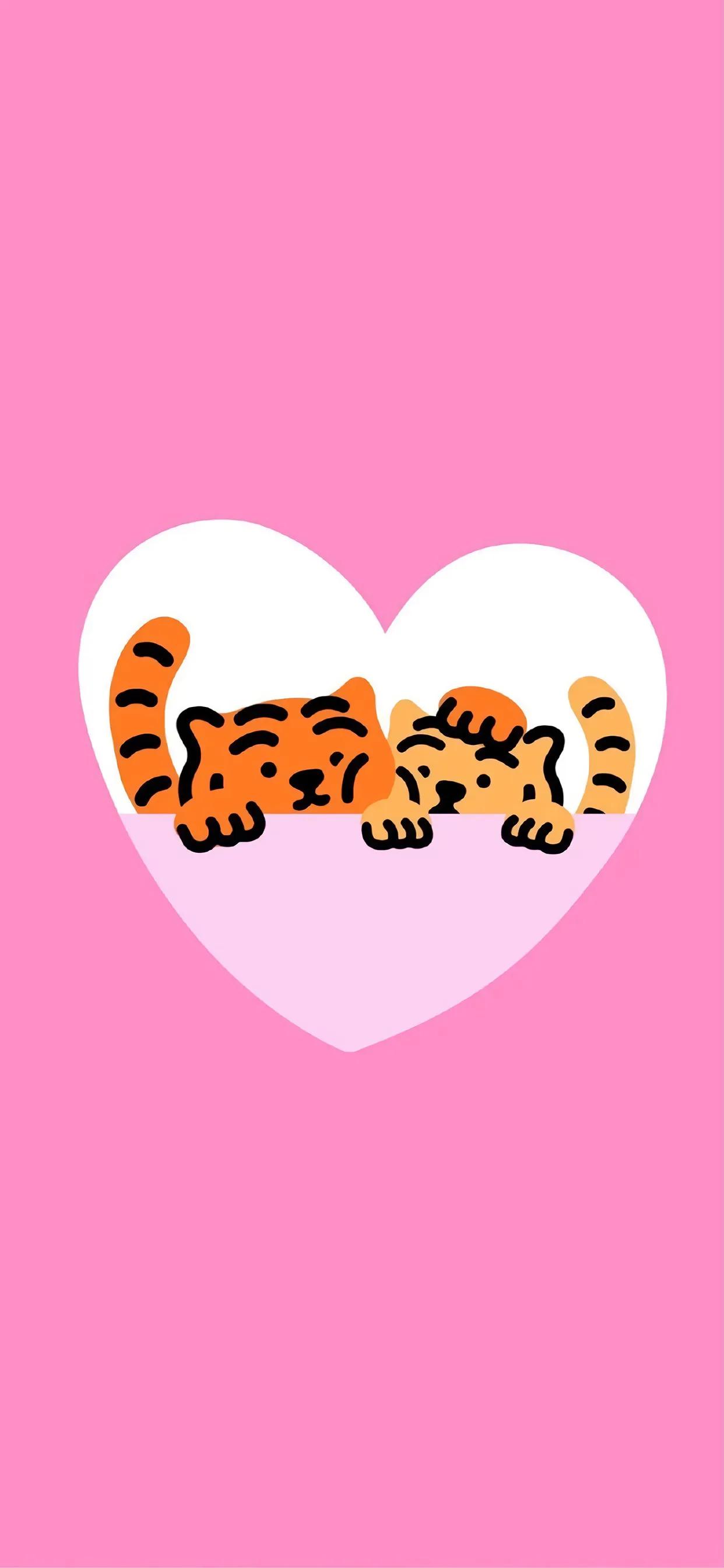 手机壁纸小老虎红色,小老虎万事如意壁纸