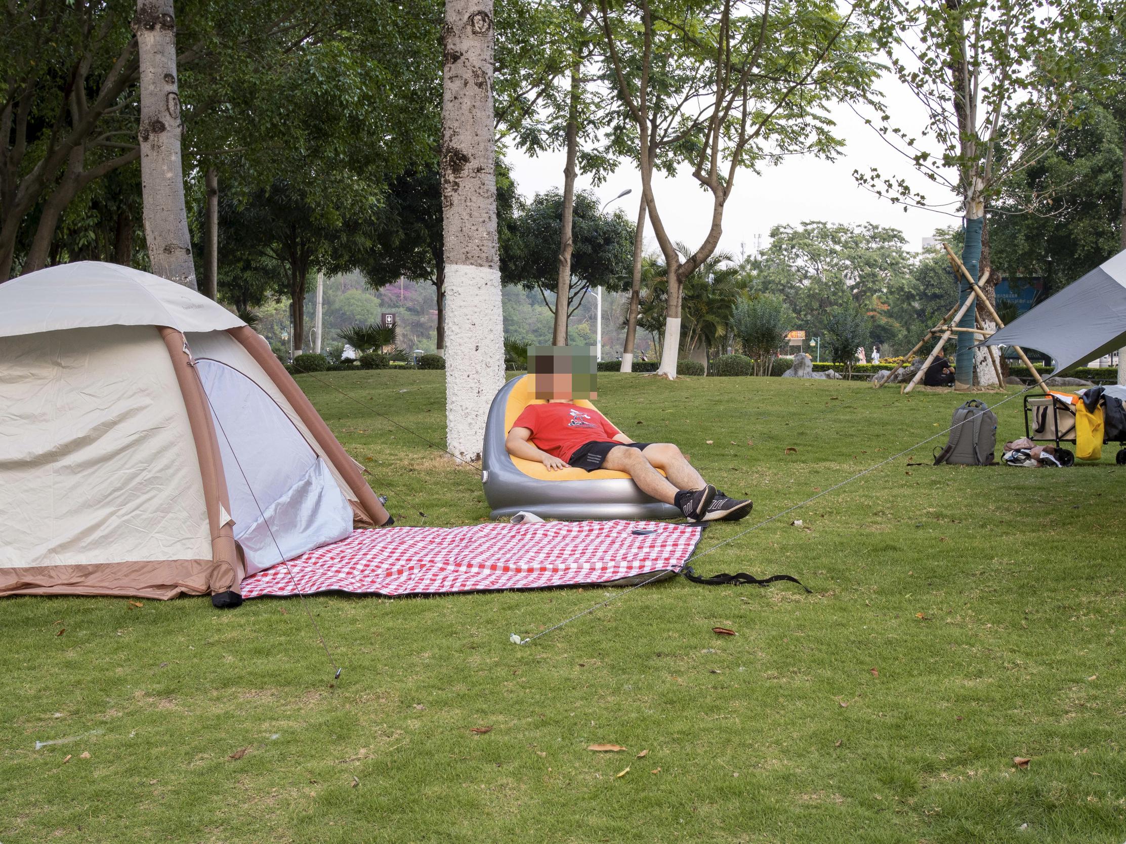 户外露营神器电动,自动充气帐篷露营体验