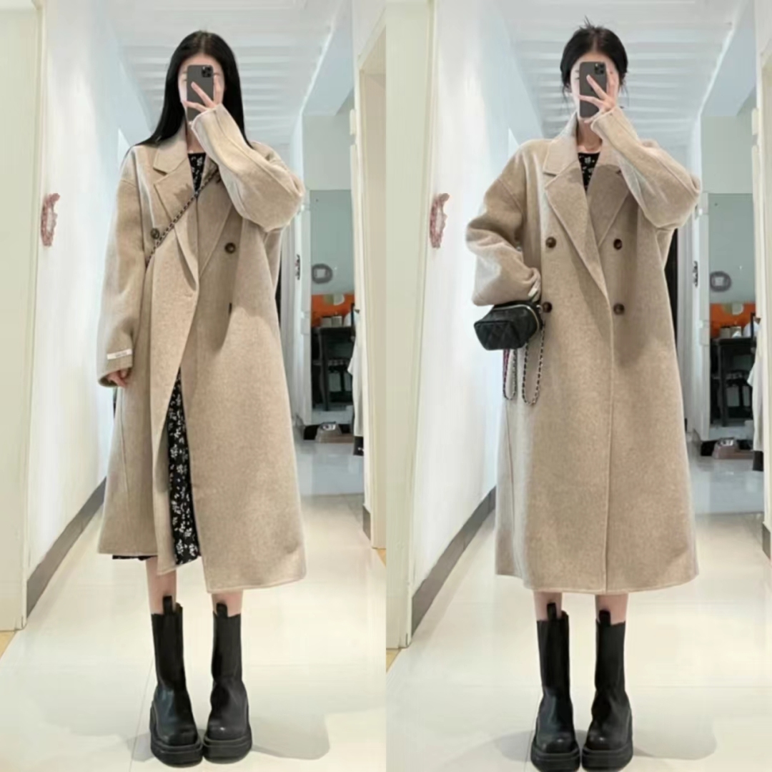 燕麦色大衣内搭什么颜色毛衣,燕麦色大衣高级穿搭图片