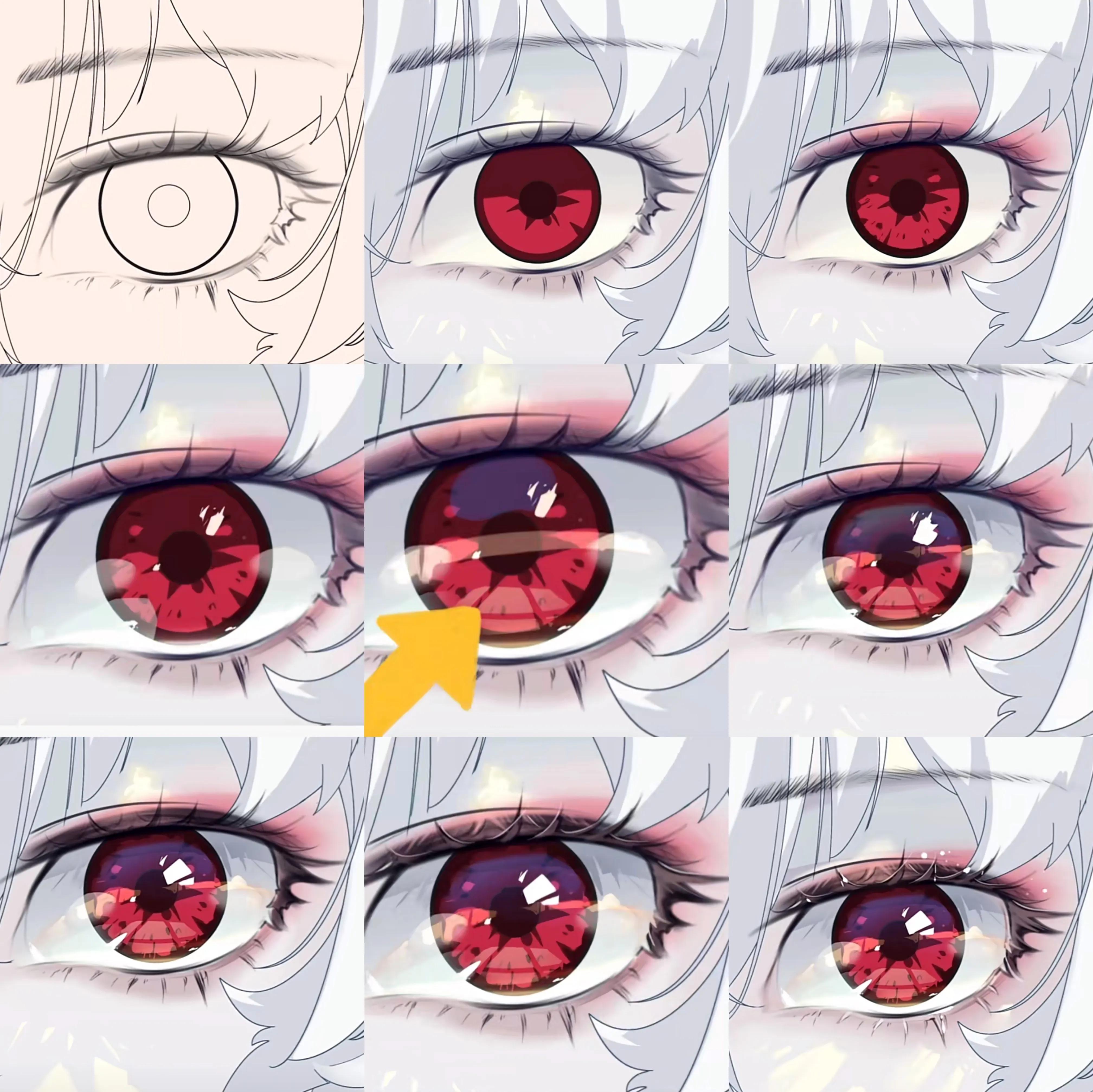 女生眼睛插画,插画动漫人物眼睛干货马克笔