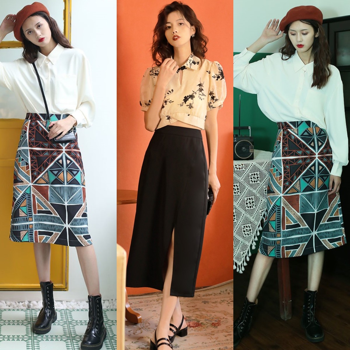 最近火了一种裙子，叫：法式半身裙，优雅又显瘦，梨形身材也能穿