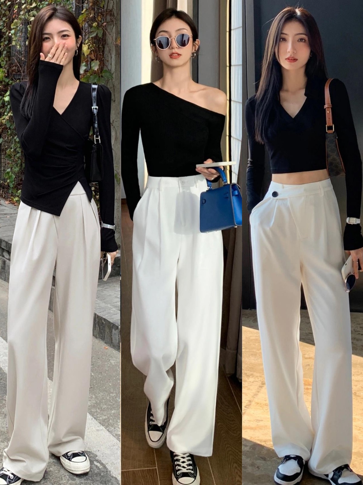 小个子显腿长裤型,小个子穿长裤怎么穿显腿长