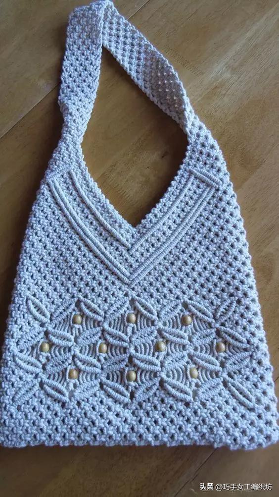 简单绳子编包包不用钩针,棉线绳编包包教程全过程