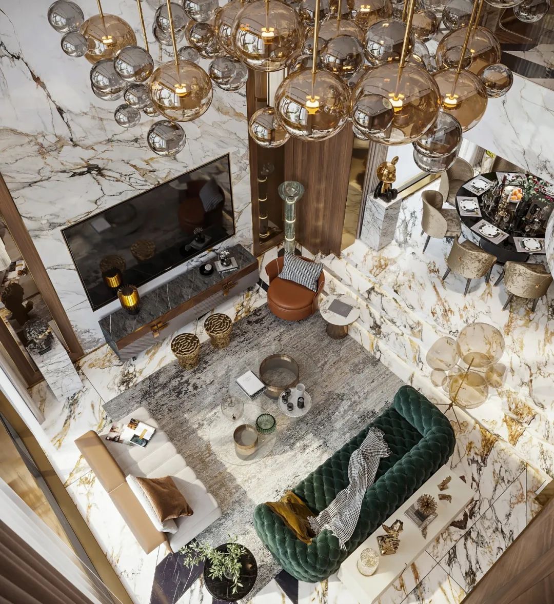 大理石打造的极致轻奢尽显高级 (顶级奢华欧式石材风格)