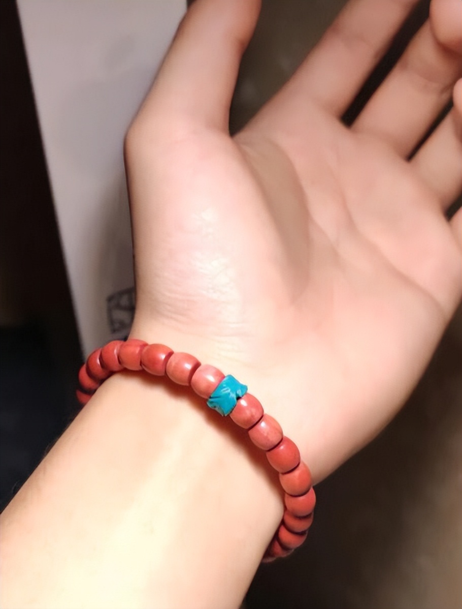 榉木雕刻手串,天然紫金砂手串