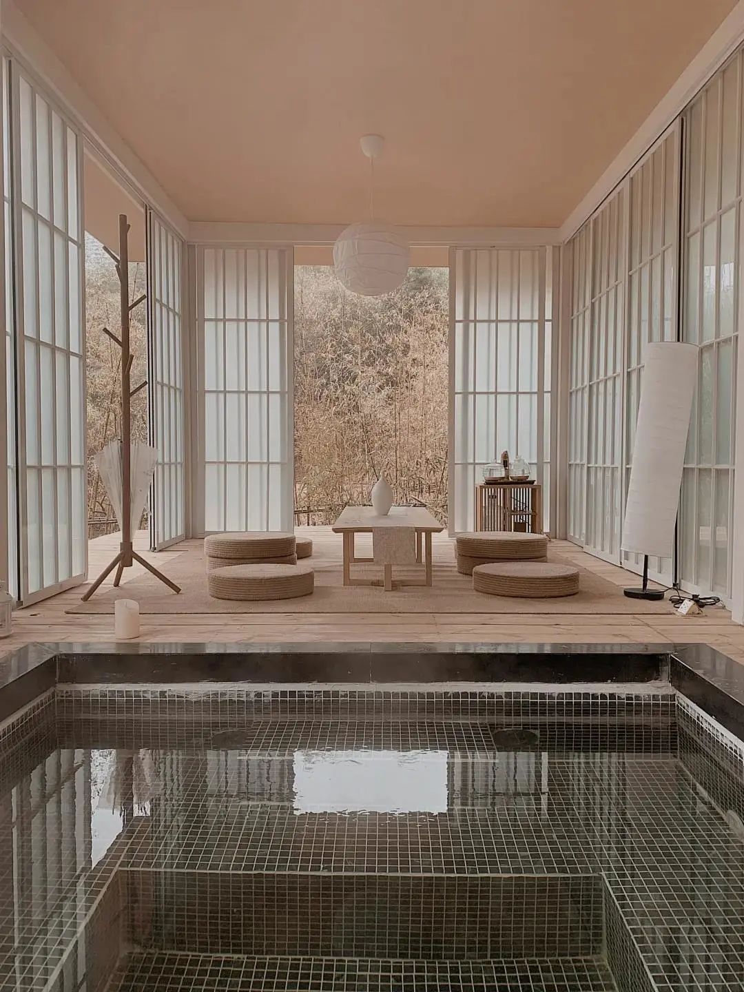 莫干山民宿泡温泉,莫干山温泉雪景民宿