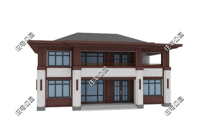 简洁大气实用二层别墅,简约新中式二层别墅