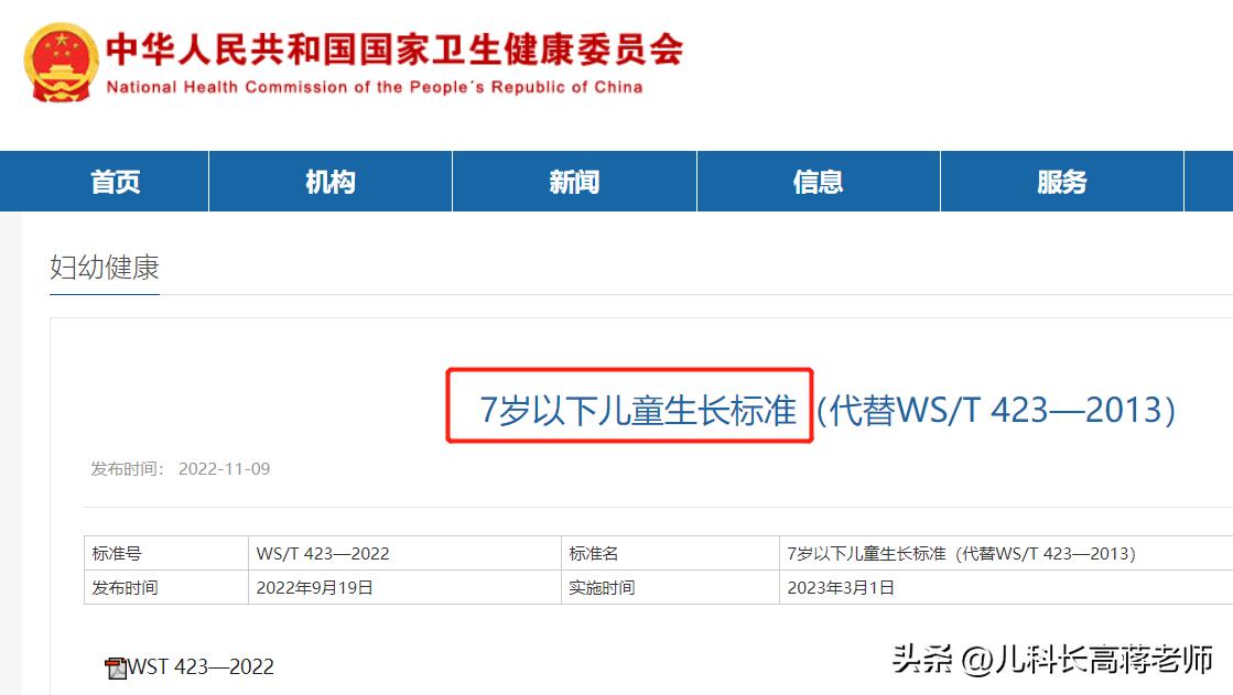 七岁以下儿童身高标准表,国家权威7岁以下儿童身高标准