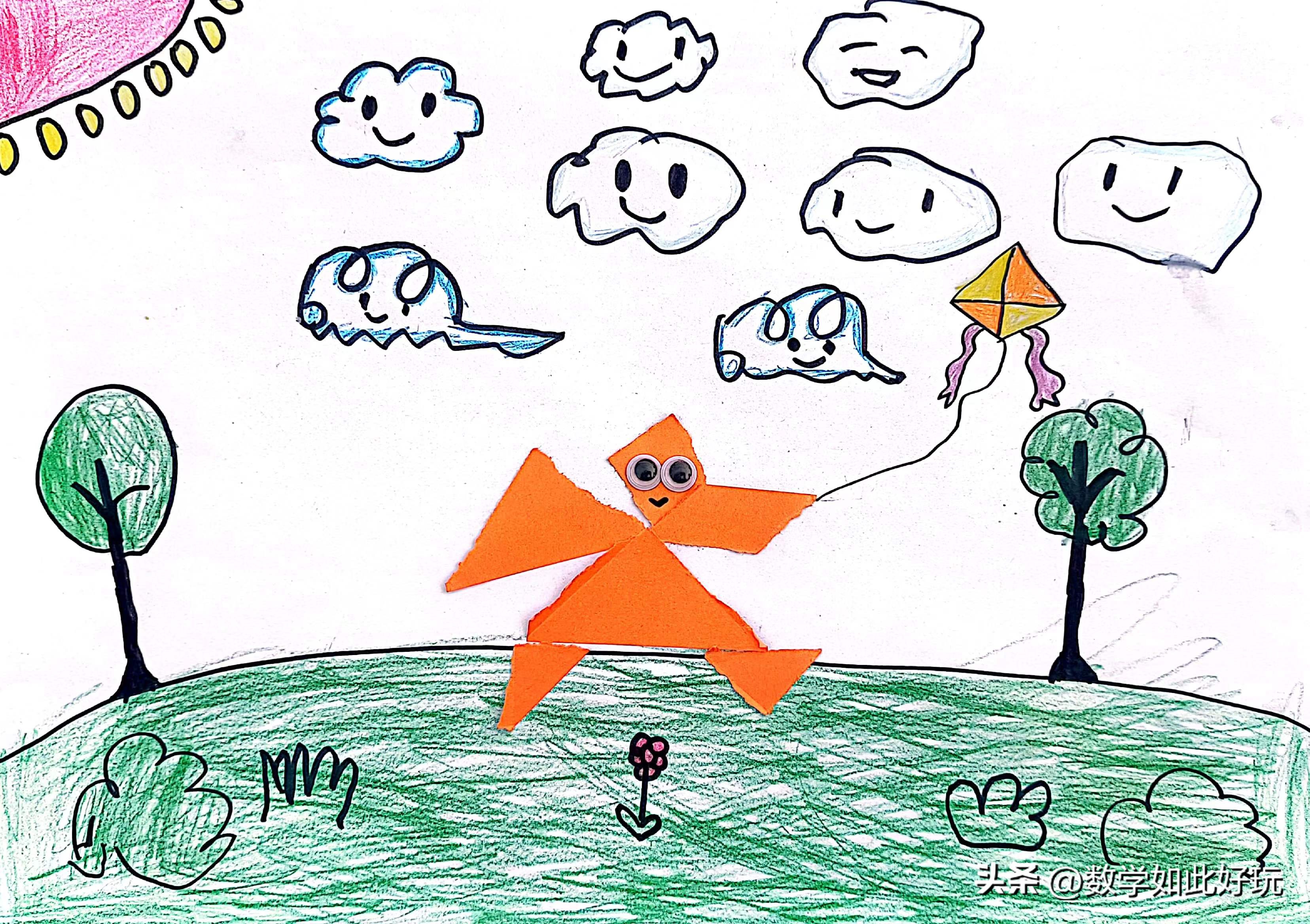 用真正的七巧板拼创意图画讲故事,玩转七巧板创意画可打印