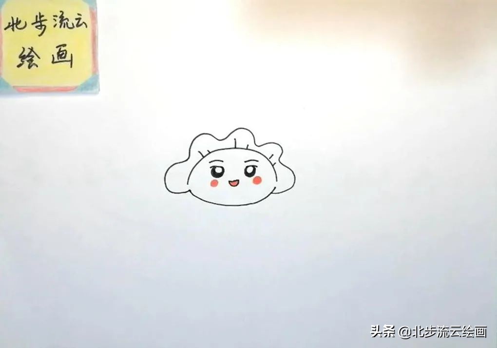 一盘饺子的简笔画图片大全,穿古装端着饺子的中国女孩简笔画