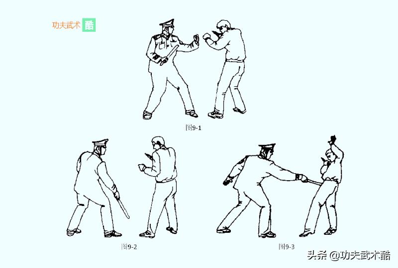 警棍盾牌搏击术讲解视频,警棍格斗式准备动作