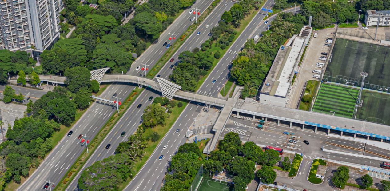 深圳湾体育中心拍照,高楼俯瞰深圳湾体育中心