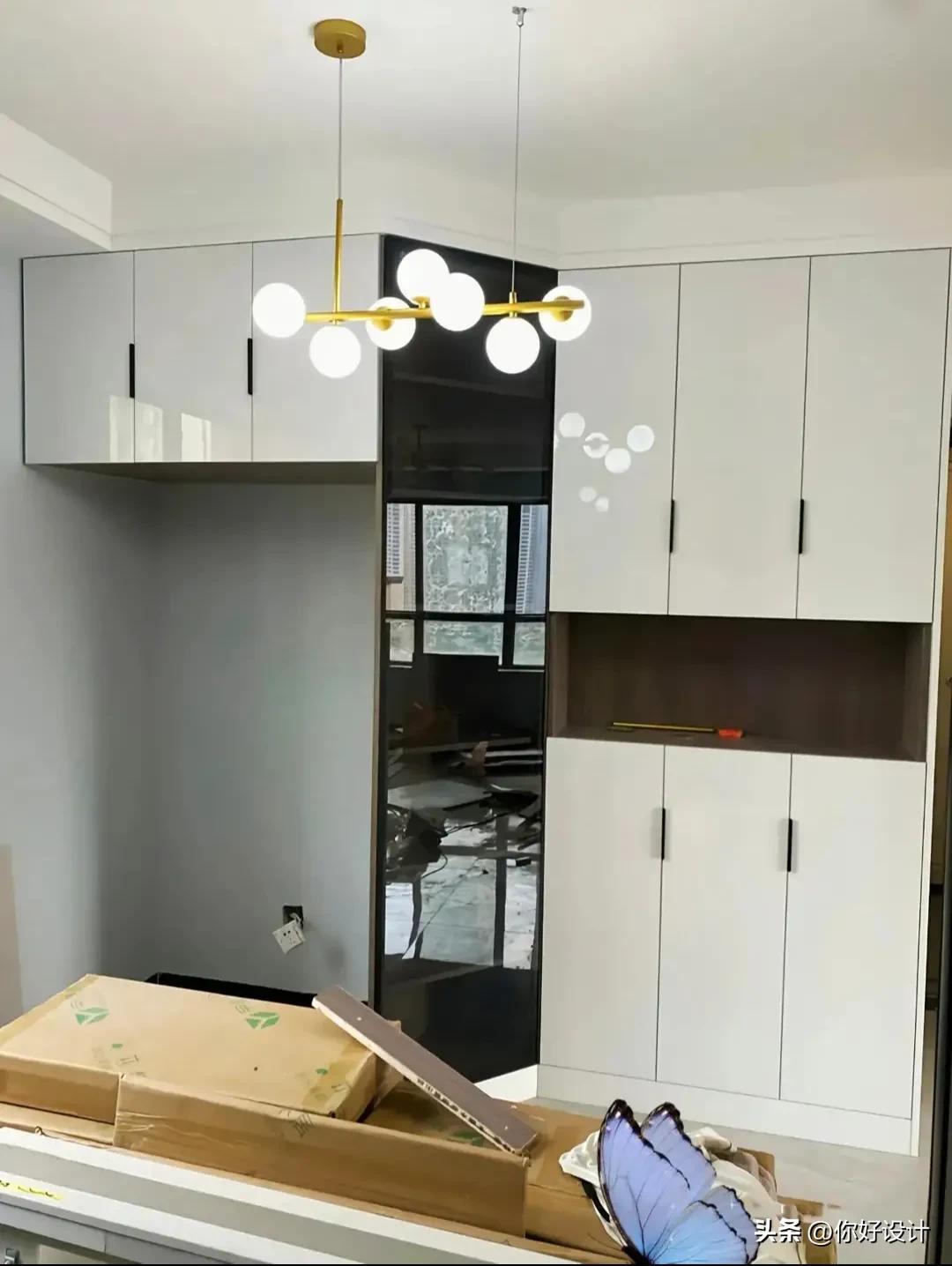 斜角冰箱柜子高级设计,冰箱柜设计效果图大全