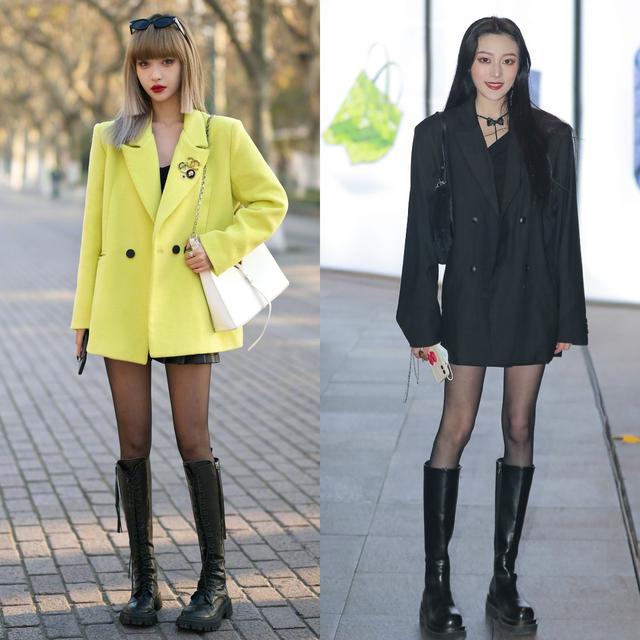 秋季过膝袜子穿法提升你的时尚感,深肉色丝袜的正确穿法