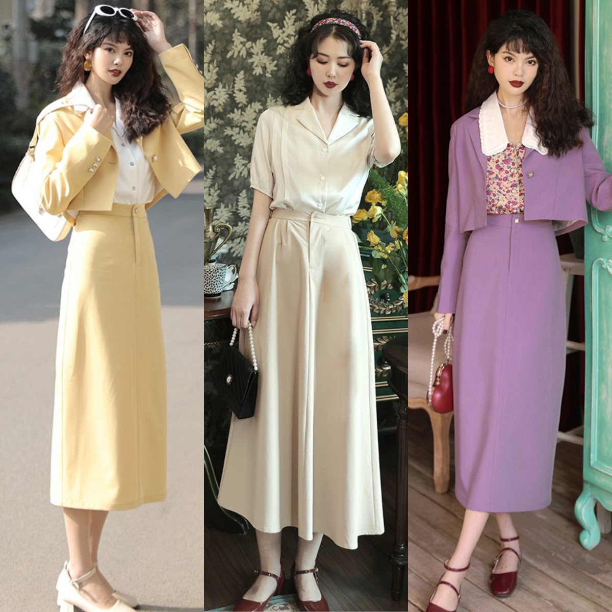 最近火了一种裙子，叫：法式半身裙，优雅又显瘦，梨形身材也能穿