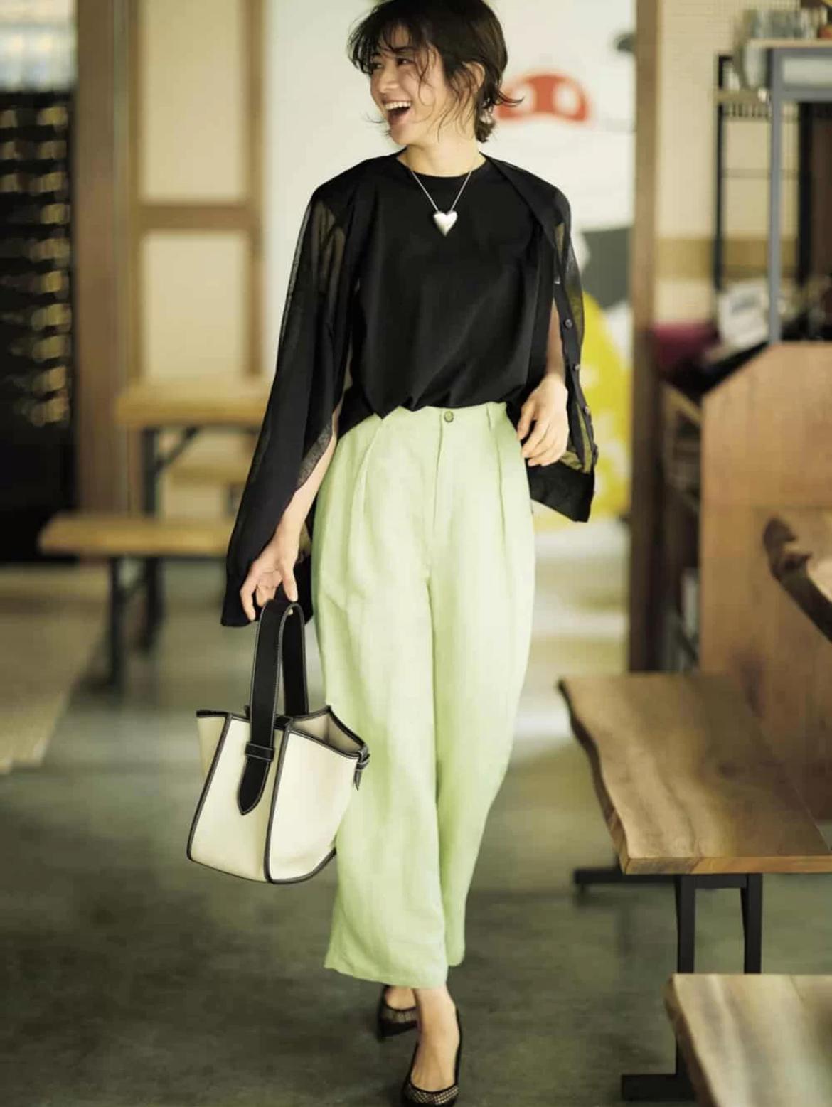 今年流行的马卡龙裤,马卡龙高腰裤穿搭