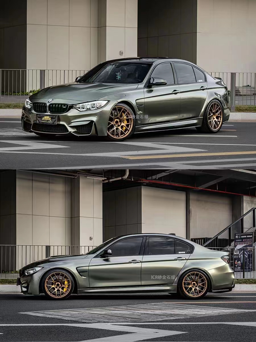宝马m3改色膜水晶纳多灰,icr砂金石绿