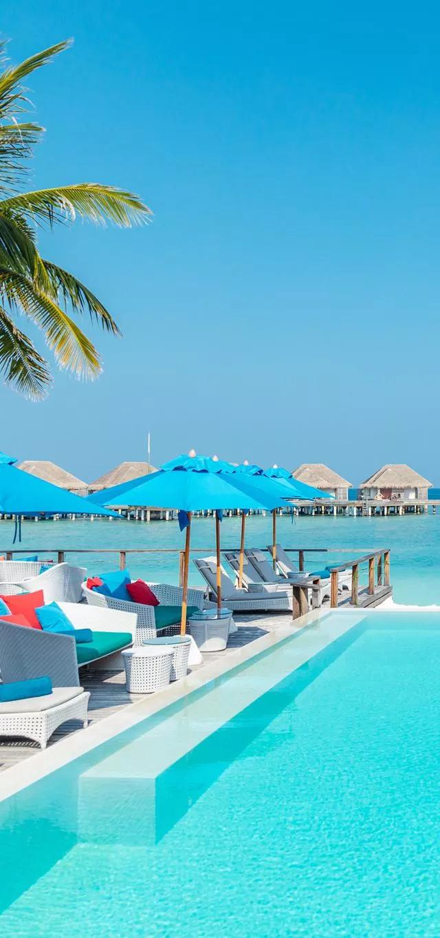 美丽的碧海蓝天壁纸,2018蓝色大海夏天壁纸