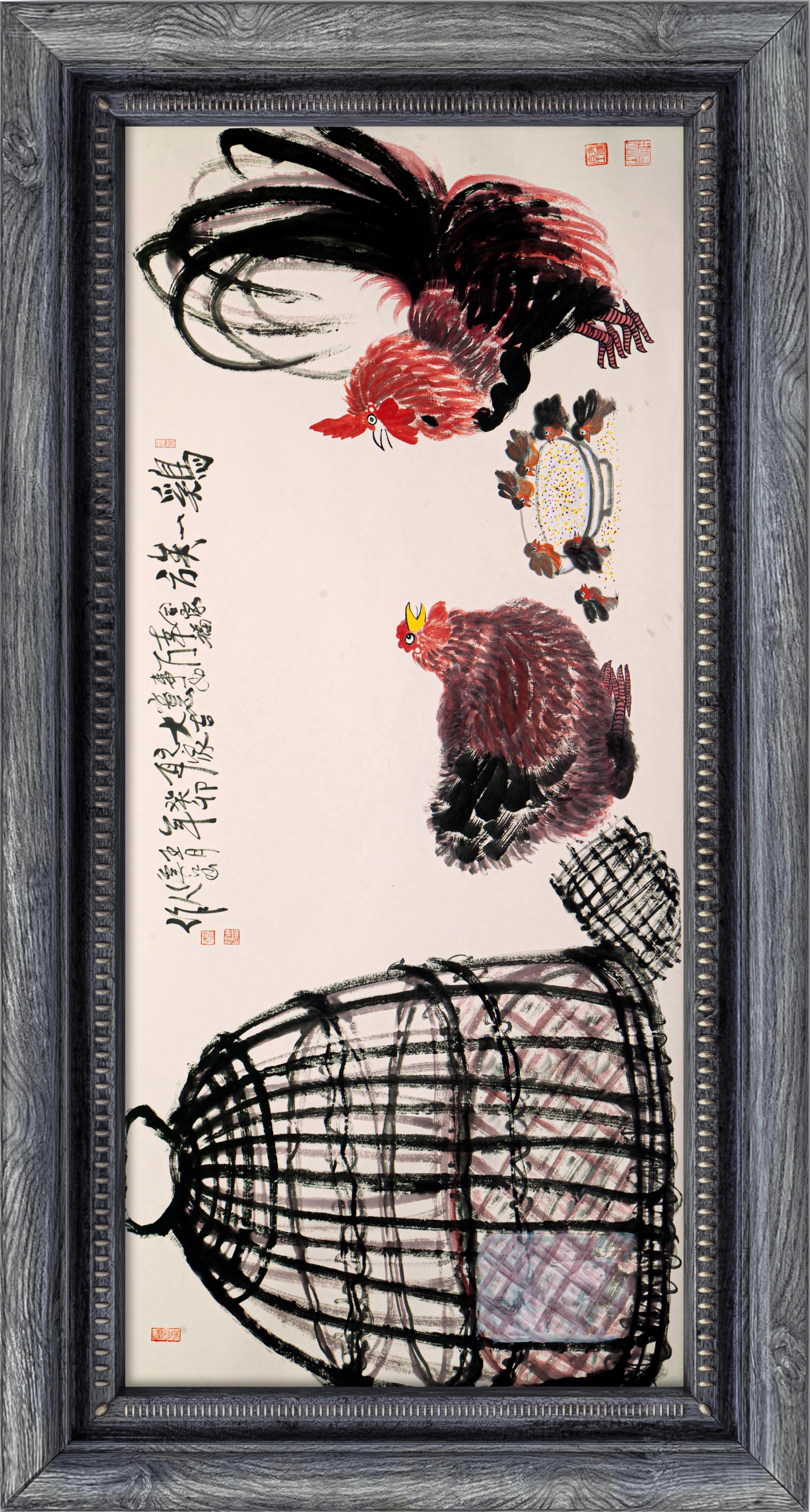 《鸡家族的故事》—朱祖国写意画的中国亮度