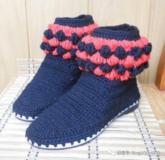 最简单的钩针编织鞋子,针织毛线鞋图案大全
