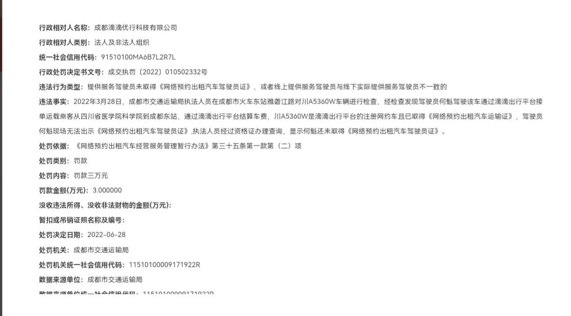 滴滴被处80.26亿罚款原因,成都近期跑滴滴会被罚款吗