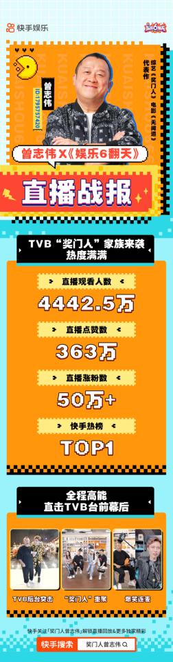 曾志伟快手连麦,曾志伟快手直播首秀