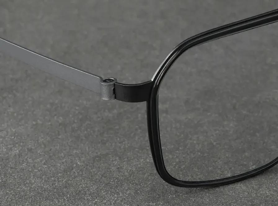 林德伯格9753双梁眼镜，玳瑁色镜框和纯黑色镜框，适合大脸修脸型