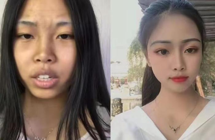 大学生化妆前后对比震撼版,大学生化妆前后差距