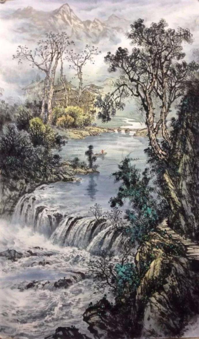 中国山水画名家作品欣赏书,清代山水画名家作品集一册