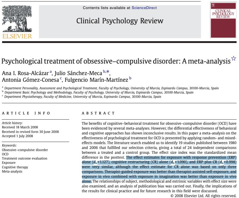 强迫障碍临床表现,强迫障碍最好治疗方法