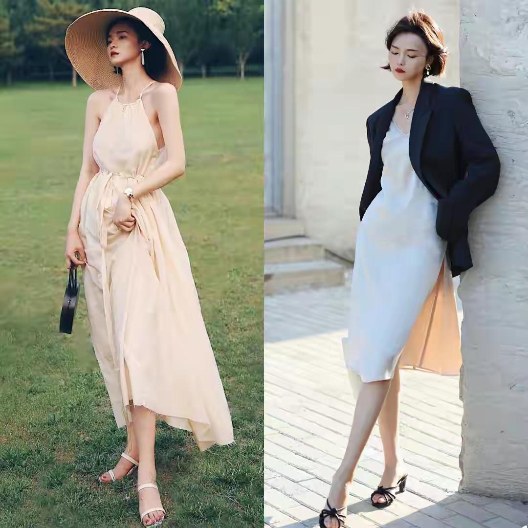 难怪都不穿运动鞋了，“过膝裙+凉鞋”真的太美了，增高还不捂脚