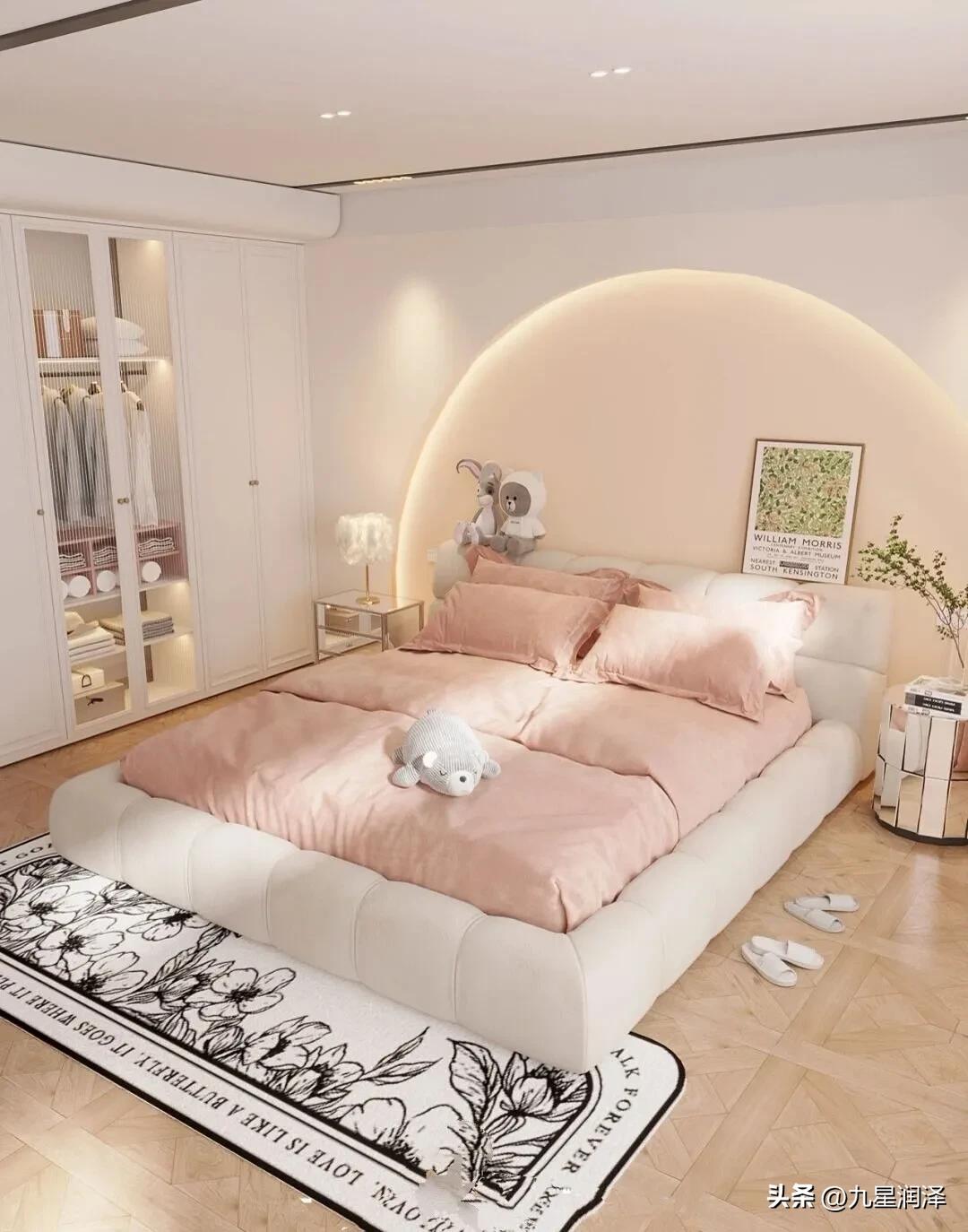 集成墙板床头背景墙装修效果图,床头乳胶漆背景墙装修效果图