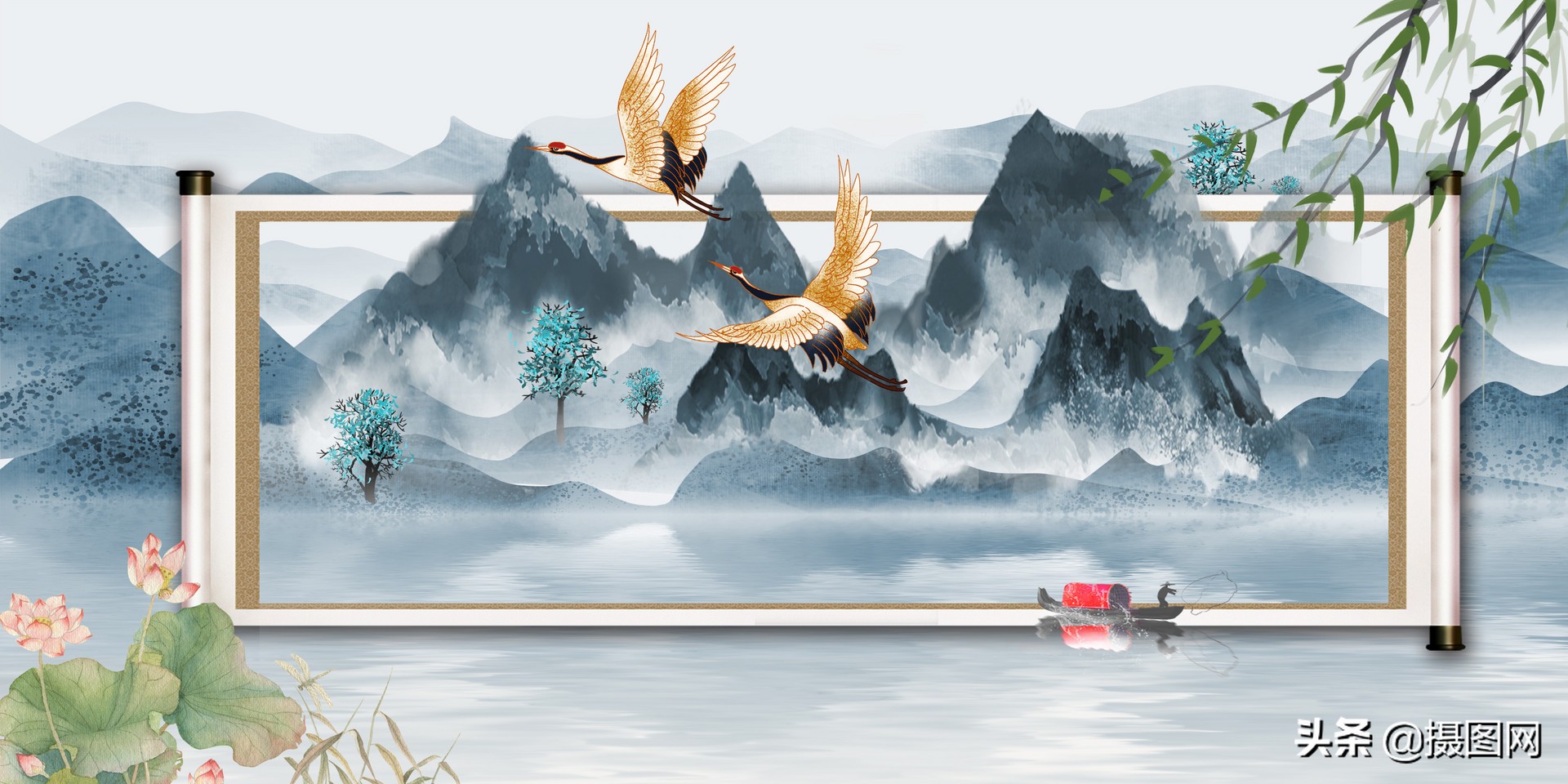 古风风格宫廷背景图,中国风背景图古典竖版