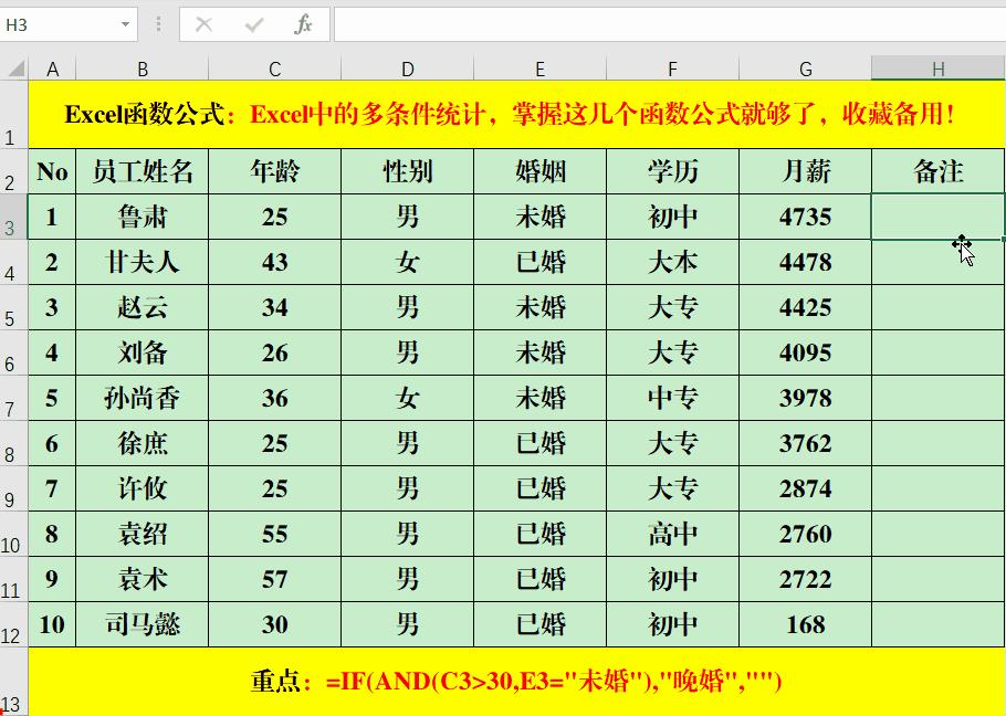 excel中多条件检索,excel十大常用函数之条件统计函数