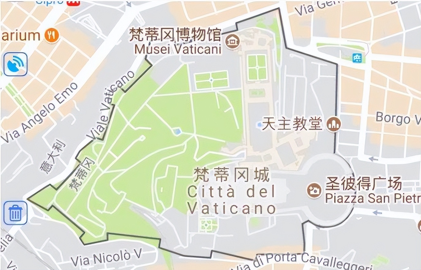 梵蒂冈0.44平方公里有多小,梵蒂冈没有和哪些国家建交