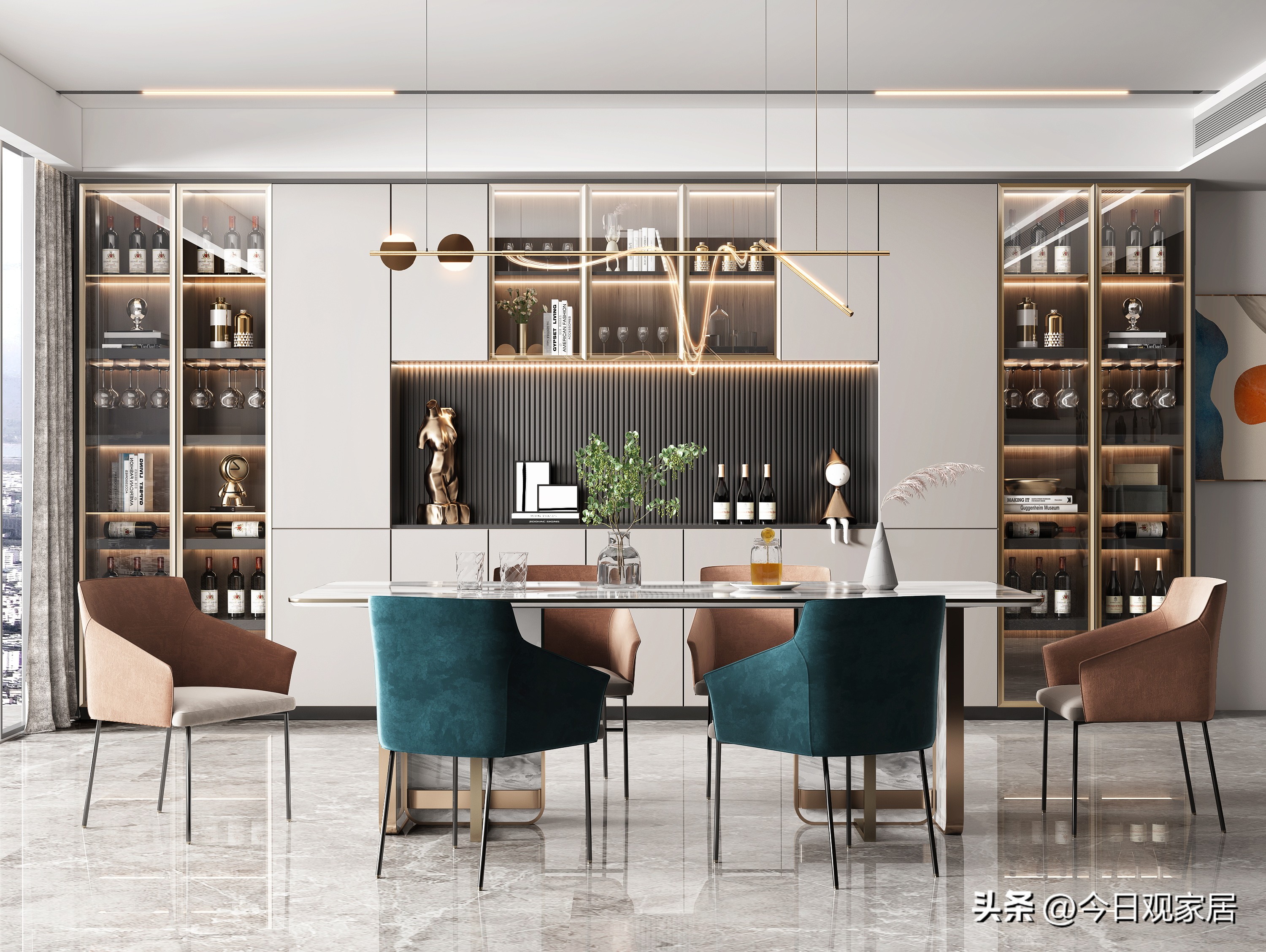 餐厅大圆桌桌面布置创意图片,特色餐厅设计风格大全