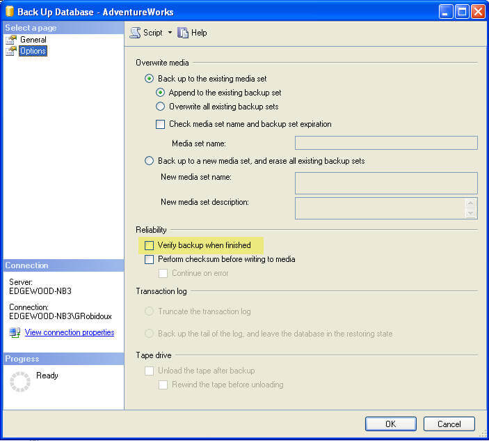 SQLSERVER恢复命令restore总结