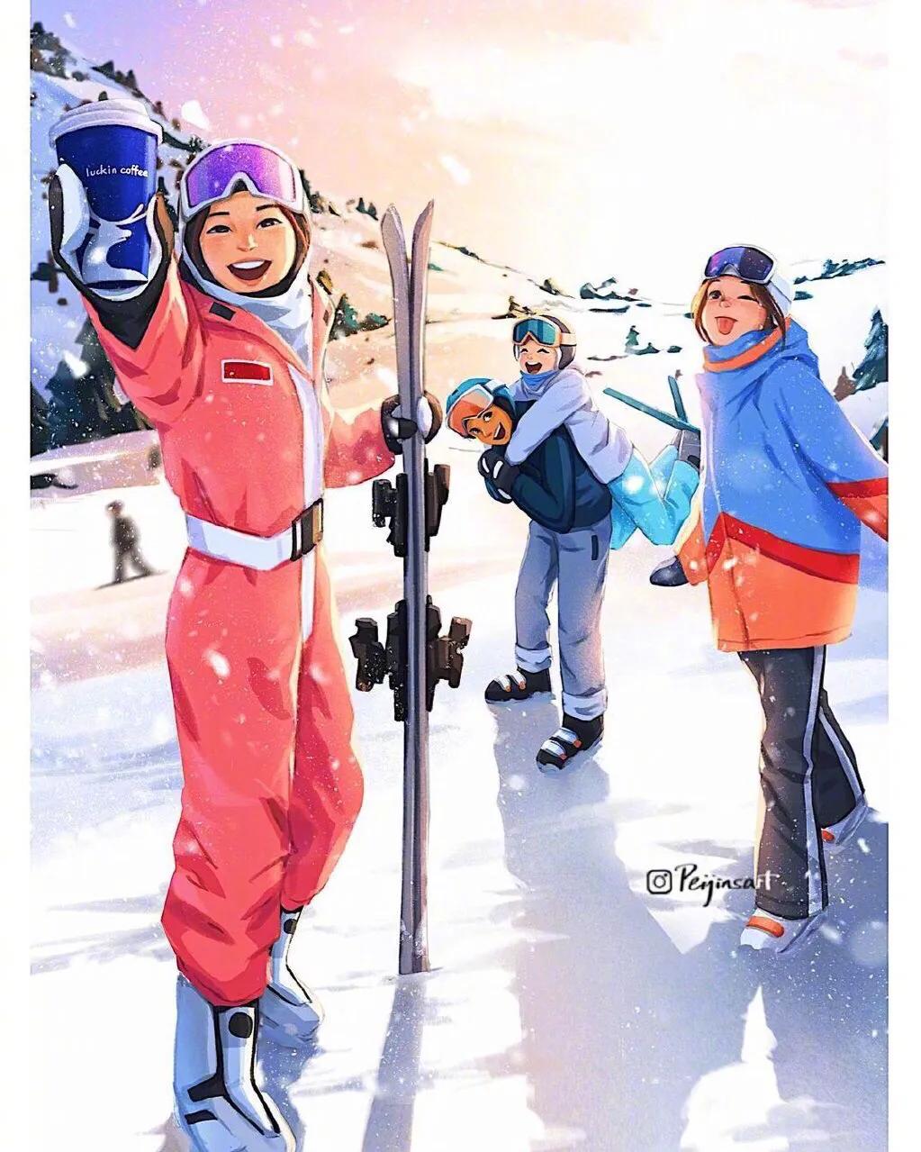 「治愈插画头像」姐妹成队快乐加倍