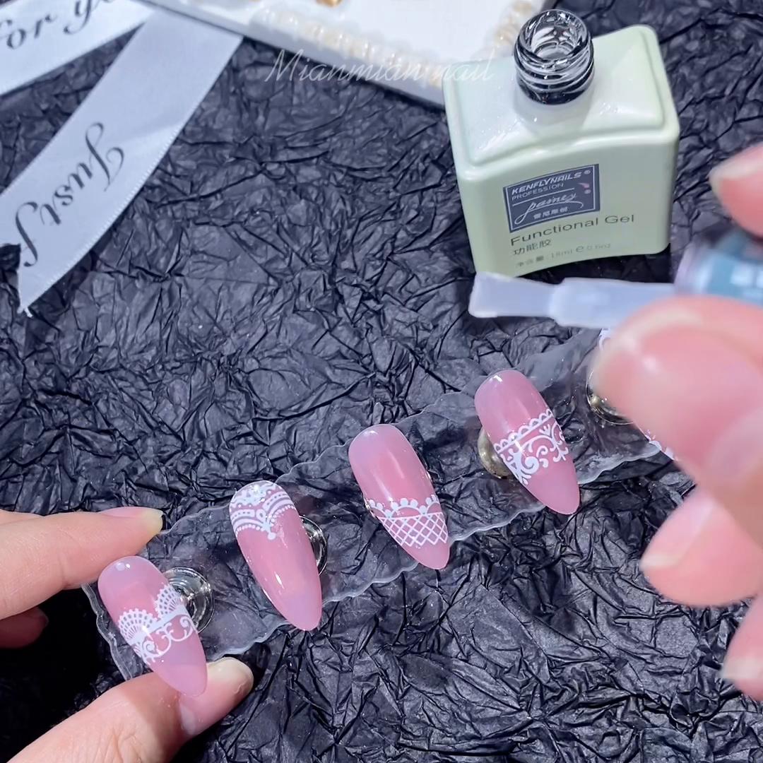 纯欲美甲教程视频,适合贴珍珠款式美甲教程