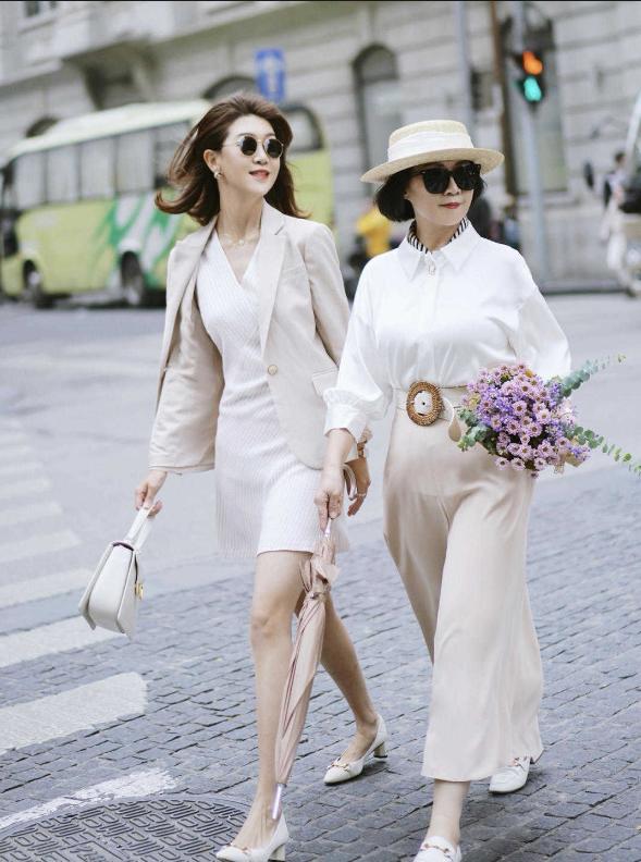 上海街拍长裤长裙,上海街拍修身长裙气质