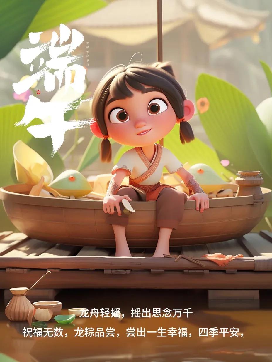 端午节绘画中国风海报,端午节海报手绘图片大全无字