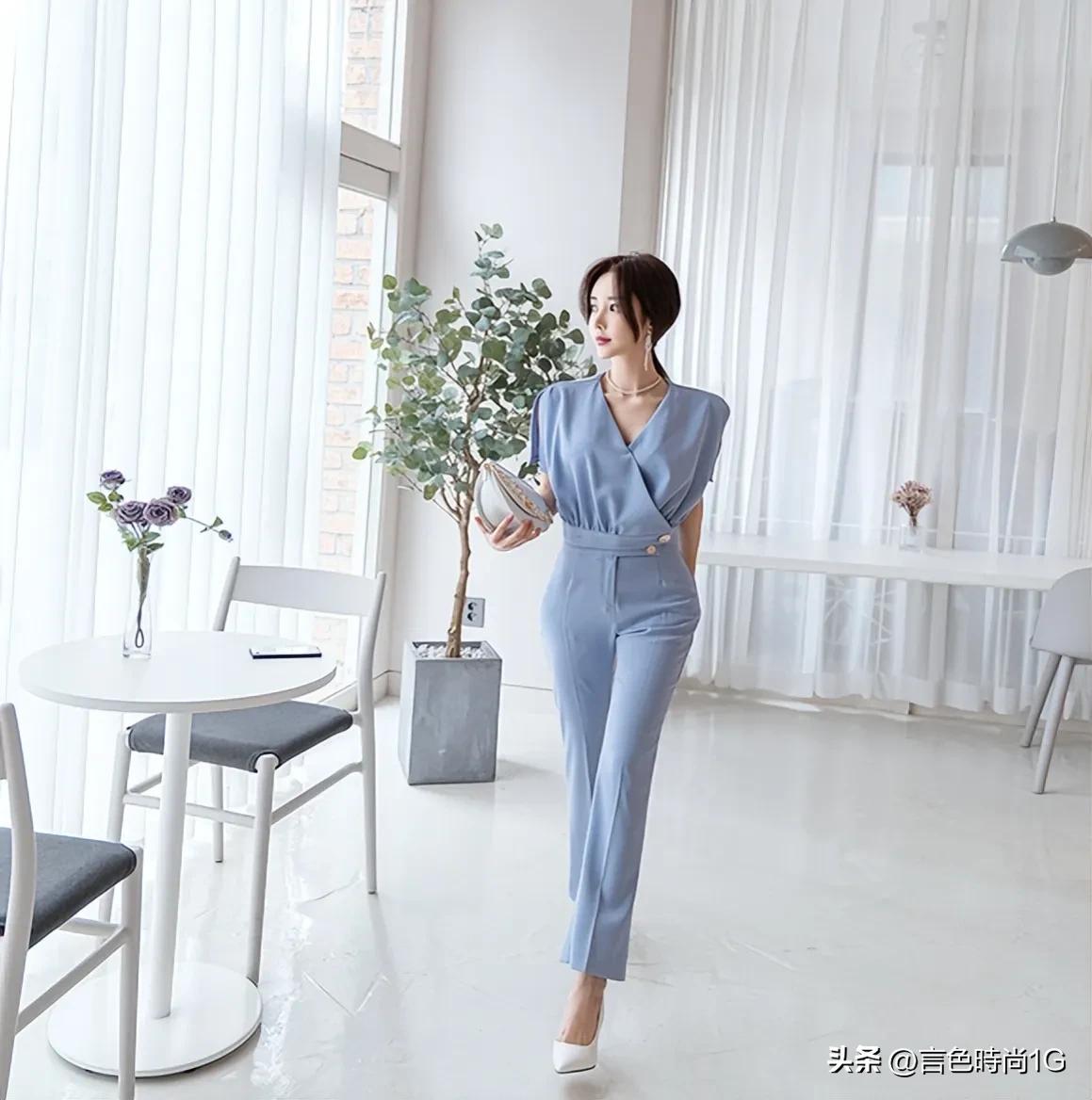 成熟稳重干练女装阔腿裤,阔腿裤职业干练套装