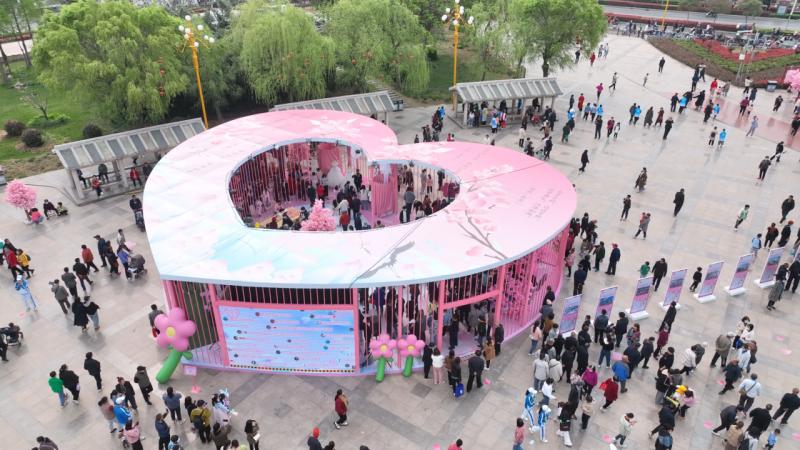 中国鹤壁樱花文化节航拍,2020鹤壁樱花文化节开幕吗