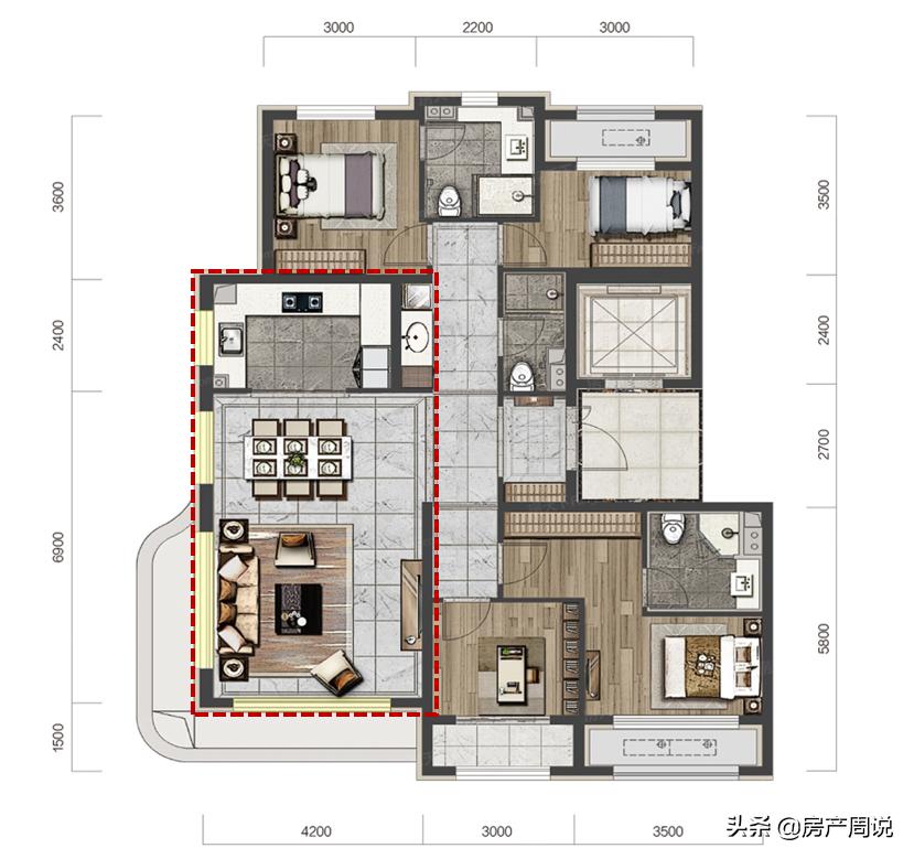 中海创新户型,中海户型改造99平