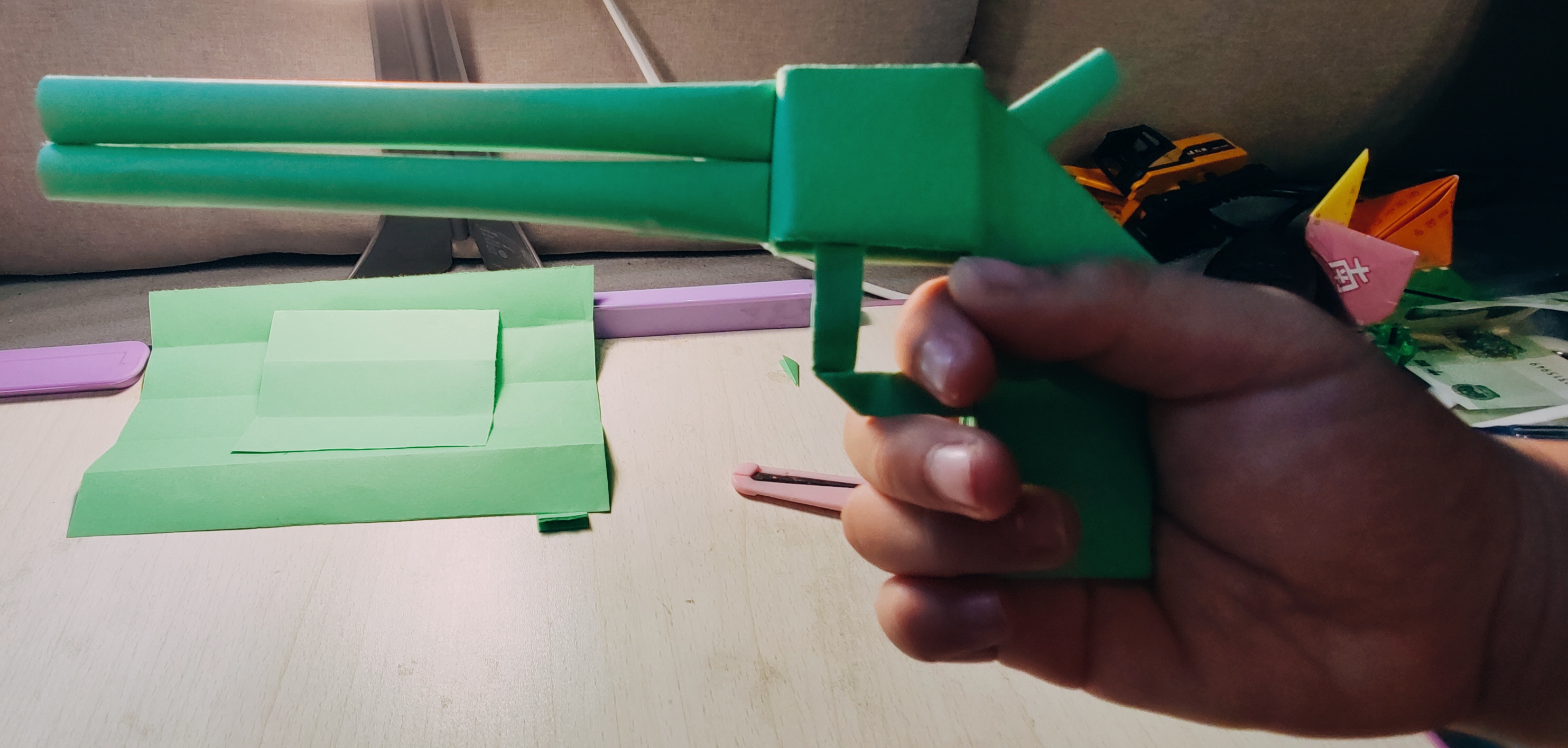 4-6岁儿童简单折纸小手枪,折纸玩具枪男孩6-12岁