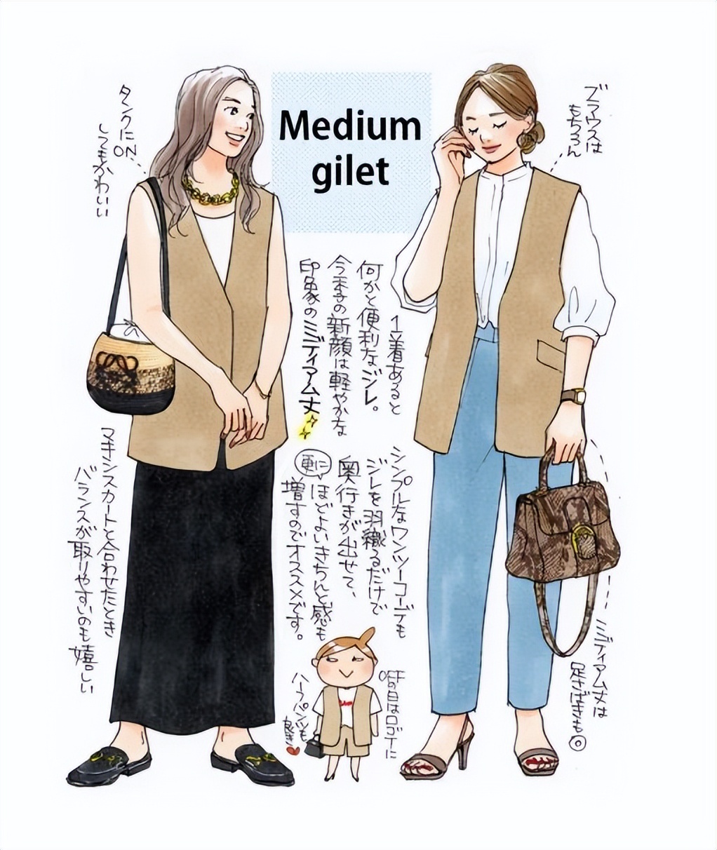 手绘秋冬穿衣搭配图,秋冬氛围感时尚穿搭手绘