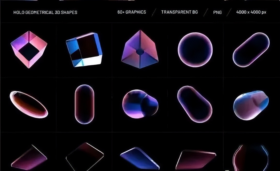 【679期】这些3D水晶素材，放到作品集绝对加分！